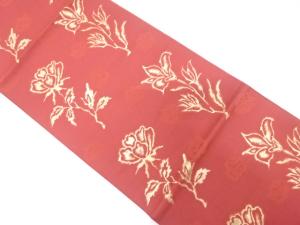 アンティーク　草花模様織り出し名古屋帯（着用可）